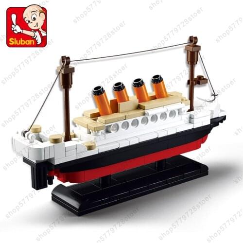 Sluban 0576 Building Blocks RMS compatible Titanic Cruise Ship Set 3d Boat model kits Creator Bricks For Kids Toy Christmas Gift