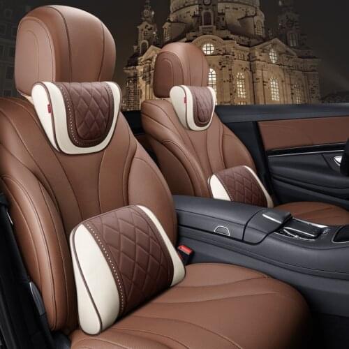 Leather Car Seat Rest Cushion Headrest Car Neck Pillows For Mercedes Benz Maybach S-Class headrest car accessories