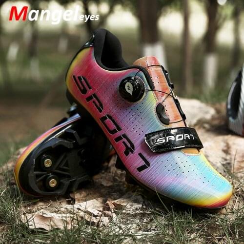 2021 Men Women Breathable Mountain Bike Shoes Spd Cleats Flat Sneakers Road Bicycle Sports Biking Shoe Racing Cycling Footwear