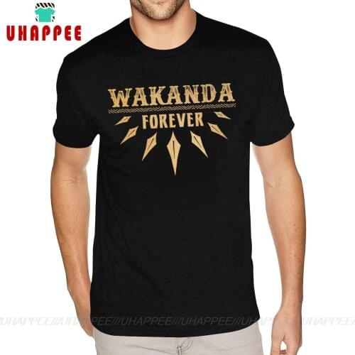 Cool T Shirts Wakanda Forever tshirt Short Sleeve Cotton For Man Plus Size Black Tshirt