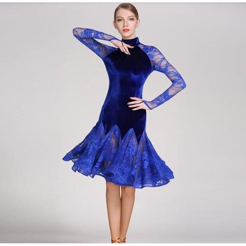Long sleeve Lace Latin dress Women Tango dancing dress 3 colors Salsa dress dance