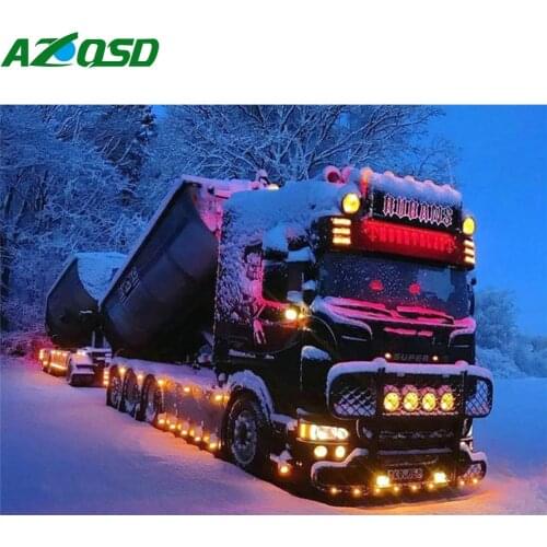 AZQSD Full Square/round Drill Diamond Painting Car Winter Home Decoration Diamond Embroidery Landscape Mosaic Handmade Gift