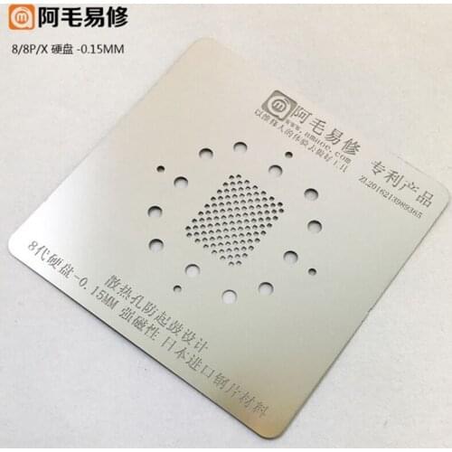 PHONEFIX Strong Magnetic BGA Reballing Stencil Template For iPhone 8 8 8P X NAND Flash Soldering Tin Plant Net Anti-drum 0.15mm