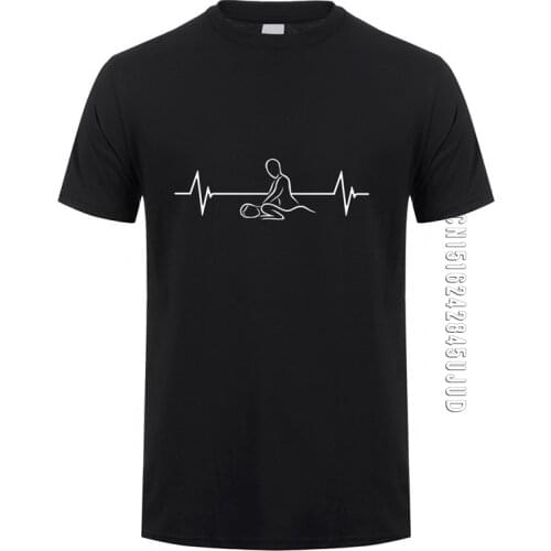 Heartbeat of Massage Therapist T Shirt Men O Neck Cotton Massage Mans Tshirt Tops T-shirt