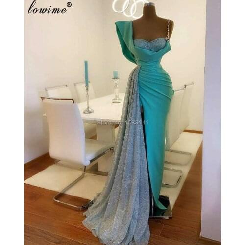 Mint Green Arabic Evening Dresses Long Dubai Mermaid Sexy Prom Dresses Evening Wear Fashion Cocktail Dresses Women Party Night
