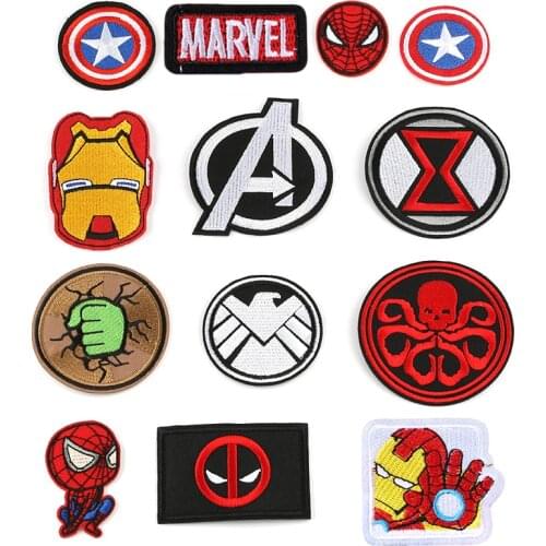 Marvel Iron man spiderman hulk captain America patches anime cartoon clothes patches Garment stickers embroidery cloth stickers