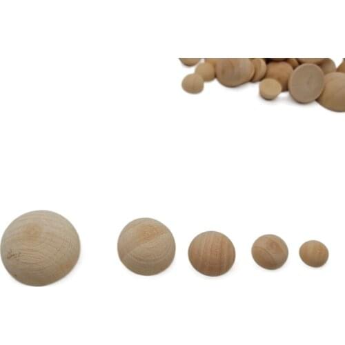 10pcs Natural Half Wooden Beads, Unfinished Wooden Balls for Crafts Large Wooden Beads, Used for Party Decoration