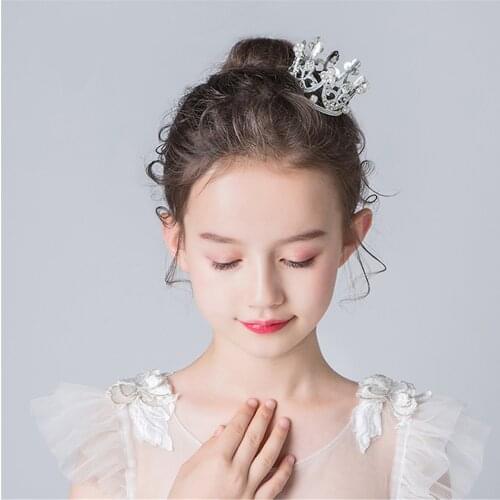 Small Girls Crown Tiara Hair Combs Clear Stone Crystal Mini Tiara Hair Accessories Jewelry Princess Crown Tiara Flower Girl