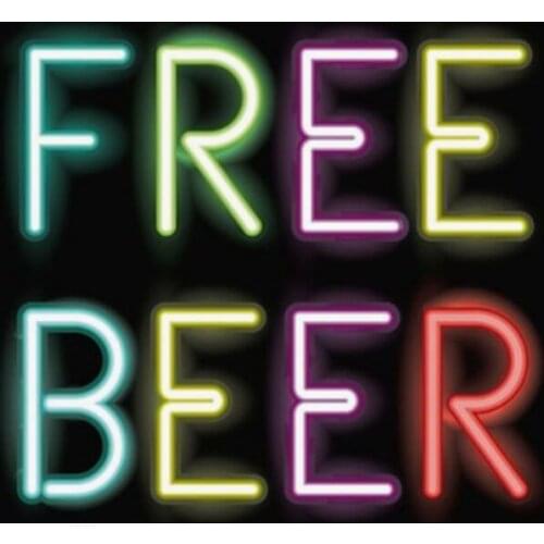 Neon Sign For Free Beer Glass Tube Commercial club drink Lamp resterant art light advertise custom DESIGN Impact Attract light