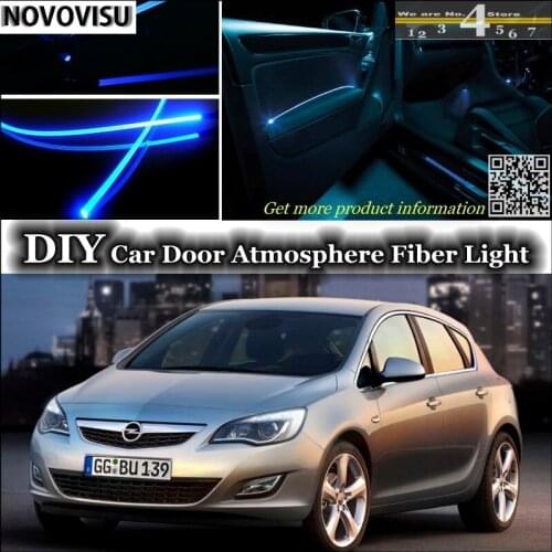 NOVOVISU For Opel Astra interior Ambient Light Atmosphere Fiber Optic Band Lights Inside Door Panel illumination Not EL light