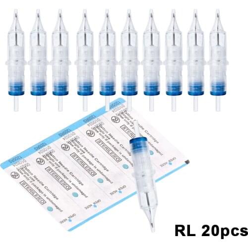 Disposable Sterile Tattoo Cartridge Needles Round Liner 10pcs per box RL M1 RS RM Needle for Rotary Pen Supplies