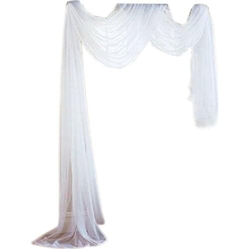 Sheer Canopy Bed Curtain Elegant Voile Window Scarf Wedding Arch Drapes Valance