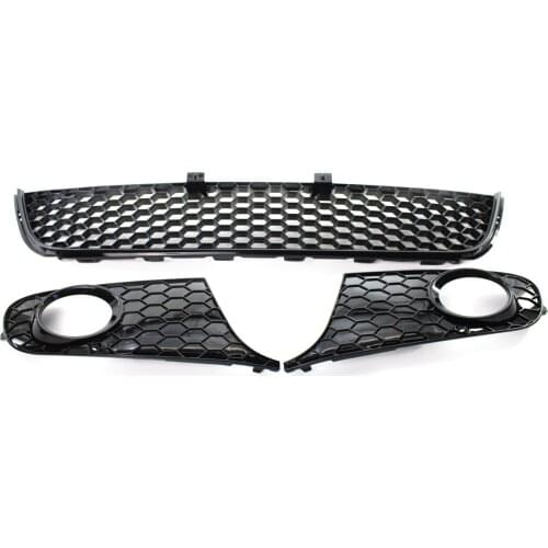 Front Bumper Grille Mesh Grill Fog Light Cover For VW Golf 6 MK6 Non-GTI 2009-13