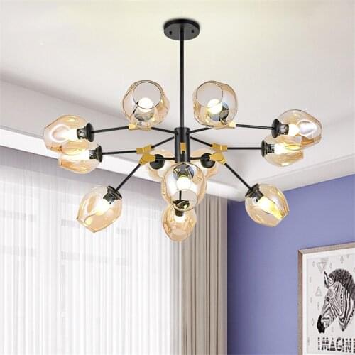 Modern Lights LED E27 Chandelier Molecular Magic Bean Glass Ball Lamp Branch Pendant Lamps Dining Room Kitchen Lamp Hanging Lamp