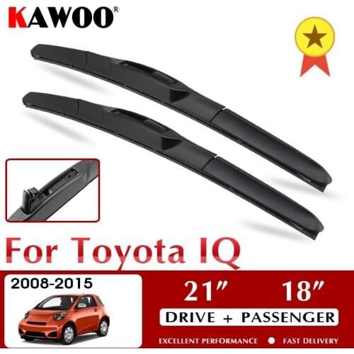KAWOO Wiper Front Car Wiper Blades For Toyota IQ 2008-2015 Windshield Windscreen Front Window Accessories 21"+18" LHD RHD