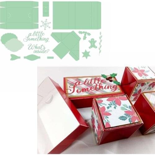 Triangle Solid Gift Box With Xams Decoration Metal Cutting Dies Gift Box&Phrases Die Cuts For Card Making DIY