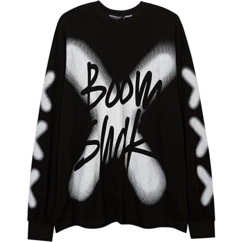 Street T-shirt European And American Hiphop Long-sleeved Long-sleeved Mens Autumn Thin Section Dark And Cool Sweater