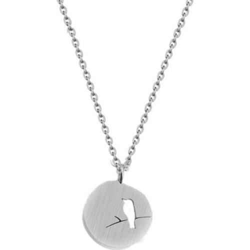 GORGEOUS TALE Bijoux Femme Layering Choker Round Kawaii Birds Necklace Bird on Branch Pendant Necklace for Women BFF Jewelry