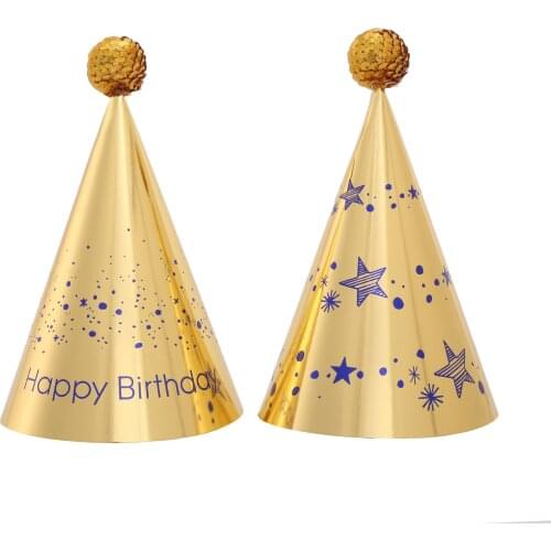 24Pieces Gold Silver Paper Birthday Party Hats Fun Party Cone Hats Top Cap Art Craft Baby Shower Birthday Party Decorations