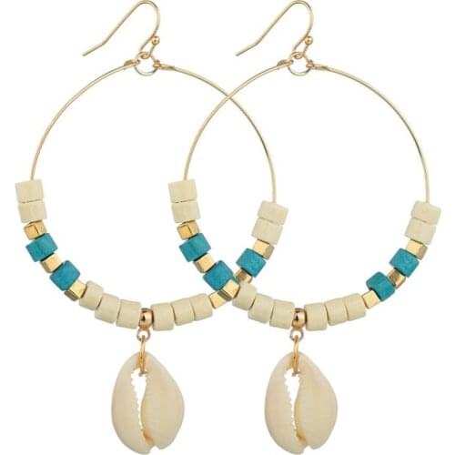 New Sea Shell Earrings For Women Shell Cowrie Statement Dangle Earrings 2019 New Summer Beach Jewelry Party Gift