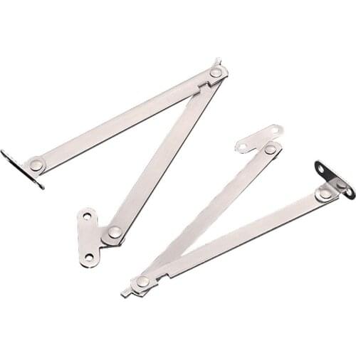 2PCS/Set Furniture Cupboard Stainless Steel Rotatable Folding Lid Support Hinge Soft-Down Stay Hinge Left and Right Support
