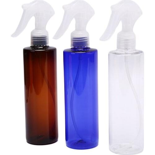 250ml Refillable Amber Glass Spray Bottles Clear PET Bottle Spray Bottle Travel Portable Plastic Bottle