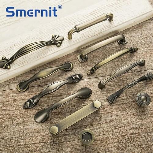 5pcs Antique Door Handles Metal Drawer Pulls Vintage Kitchen Cabinet Handles and Knobs Furniture Handles