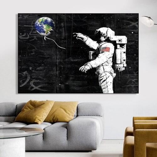 Astronaut Space Dream Stars Graffiti Art Canvas Painting Art Wall Painting for Living Room Posters and Prints Home Decoration