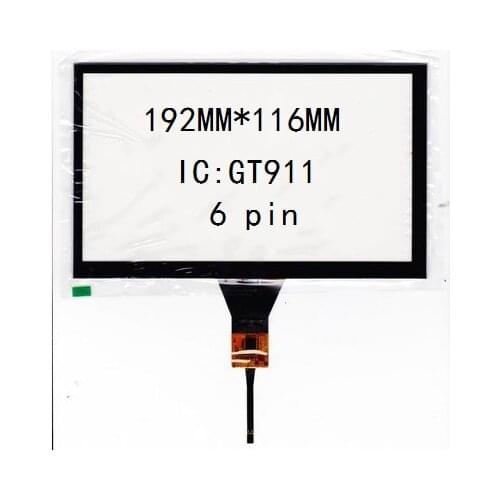 Car DVD navigation 8 inch capacitive touch screen 192*116 192*117 6 line touch screen GT911 6P line
