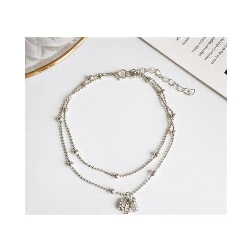 Crystal Anklet Silver Color Anklets For Women Dog Pendant Charms Beach Summer Foot Ankle Bracelet Wholesale Jewelry