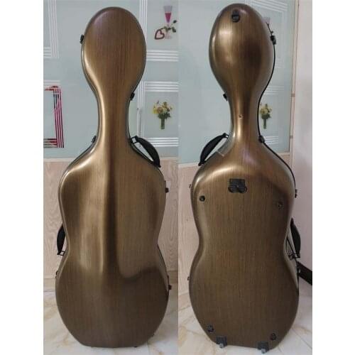 The champagne color carbon fiber cello case 4/4.strong ,light in weight