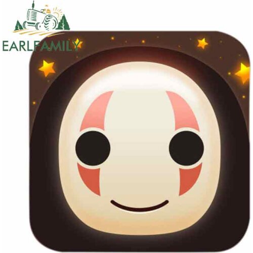 EARLFAMILY 13cm x 12.9cm For Spirited Away No Face Man Creative Car Sticker Anime Graphics Decal Vinyl Material Decoration