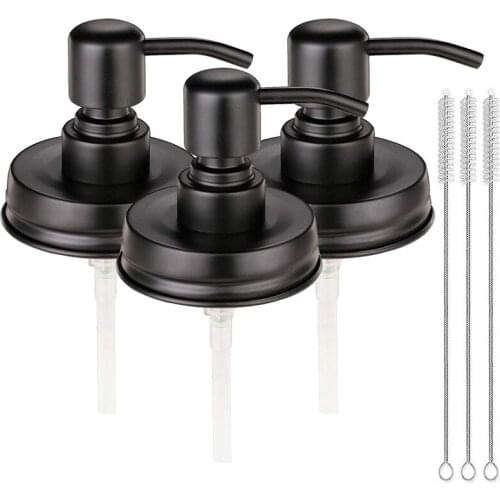 Hot Soap Dispenser Lids,Rust Proof Pump and Lid Replacement for Mason Jars or Other DIY Lotion Soap Dispensers, 3 Pack