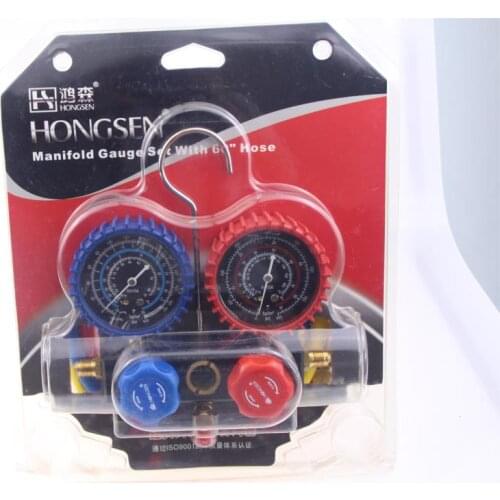 Free shipping High Quality Hvac A C collector HS-410A-P manifold gauge for R410 with Blister box High quality