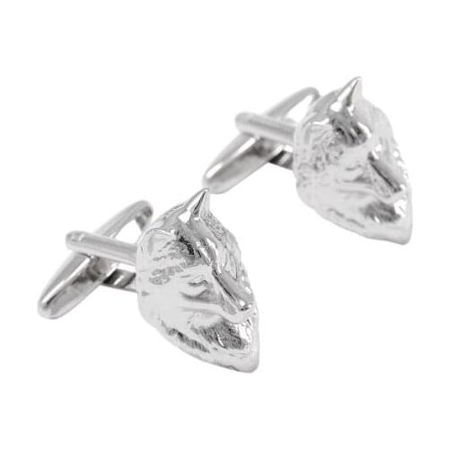 Copper Cufflinks 3D Wolf Head Cuff Links Silver Color Shirt Cufflinks Sleeve Button Mens Gift Fashion Jewelry Accessory 20pairs