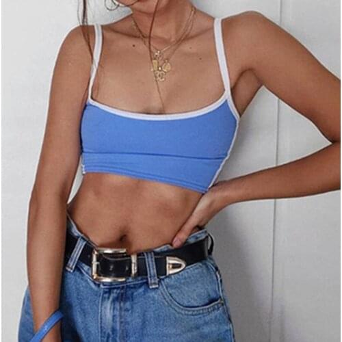 Fashion Women Summer Crop Top Sexy Ladies Sleeveless Strapless Bustier Bralette Corset Party Club Tank Ladies Blue Camis Outwear