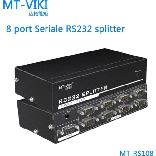 MT-VIKI 8 port RS232 splitter Divisore DB9 Seriale RS232 Protocollo di Trasferimento Dati COM con Adattatore di Alimentazione
