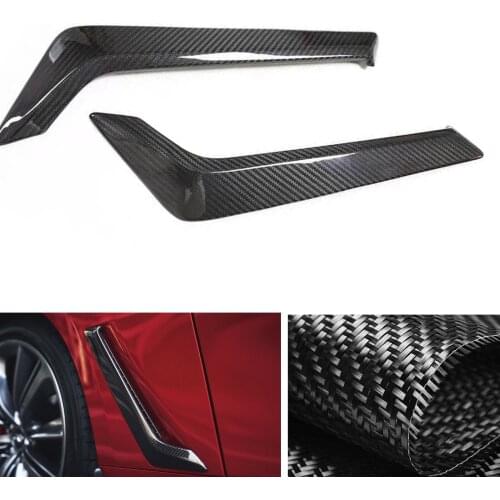 For Infiniti Q60 Q60S 2016-2021 Dry Carbon Fiber Exterior Car Front Wheel Bumper Intake Spoiler Side Fender Air Vent Cover Trim