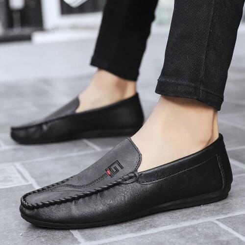 New Fashion Men Driving Shoes High Quality Soft Leather Loafers Moccasins Mens Flats Breathable Shoes Casual Shoes