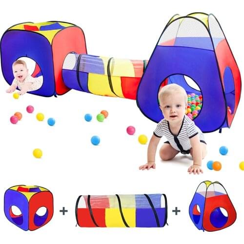 3pc Portable Kids Play Tent Pop Up Tents Playhouse With Baby Tunnel Children Game Toy Tent Outdoor&Indoor for Boys Girls Gift