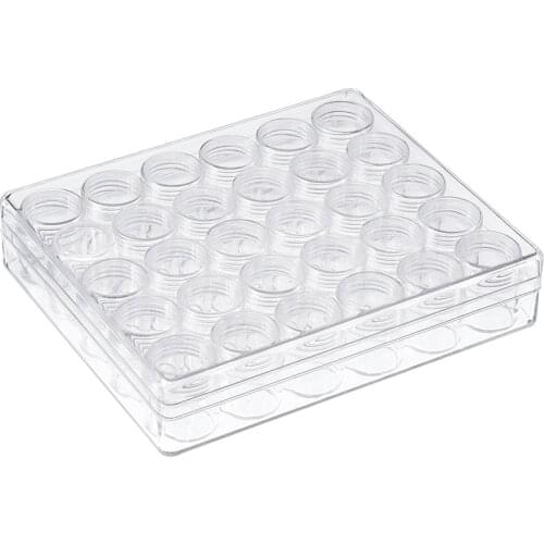 30pc/set Transparent Plastic Bead Storage Containers Box For Jewelry Packaging Column Bottle 26x29mm Rectangle 16x13.5x3.5cm