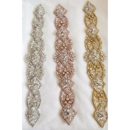 Luxury Rhinestone Crystal Lace Trim 2" Wide For Bridal Accessories Wedding Dress Sash Belt Headband Straps Costume Embellishment
