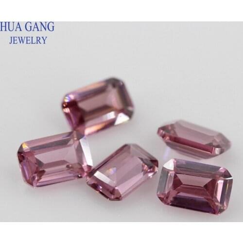 Rhodolite Octangle Shape Step Cut CZ Stone Synthetic Gems Cubic Zirconia For Jewelry Size 4x6~10x14mm Free Shipping