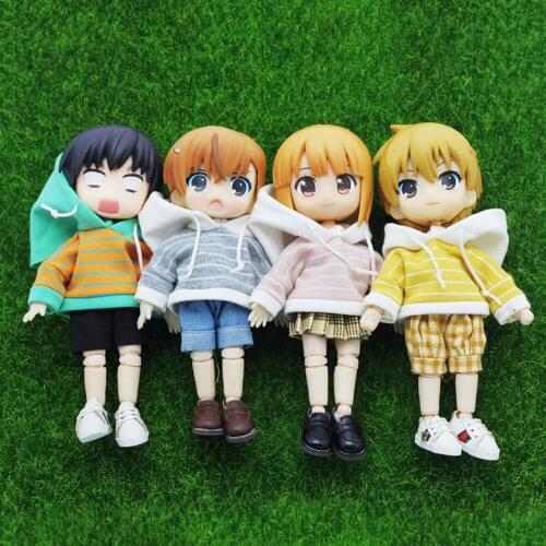 Cute OB11 Striped Sweatshirt Coat Long Sleeve Clothes for Obitsu11,YMY,DOD BJD and Other 1/12 BJD Dolls Toy Clothing Accessories