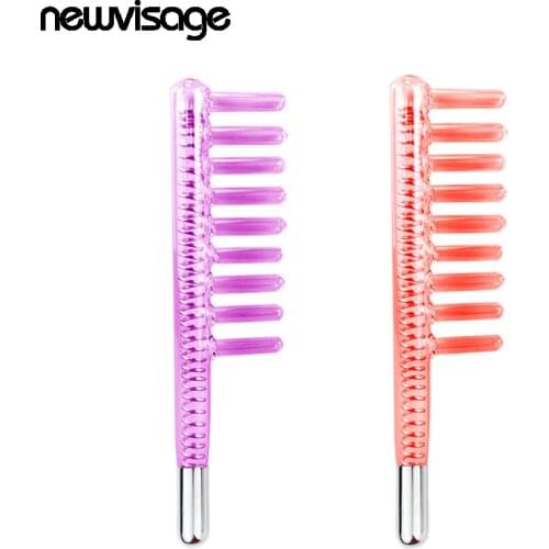 Spiral High Frequency Facial Glass Electrode Comb Rejuvenate Scalp Nourish Hair Follicles For Healthy Fair Growth HF Current
