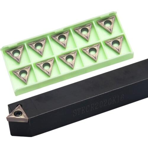STECR/STTCR STECR1616H11 STECR2020K16 STTCR2020K16 External Turning Tool Holder TCMT11/16 Carbide Inserts Lathe CNC Cutting Tool