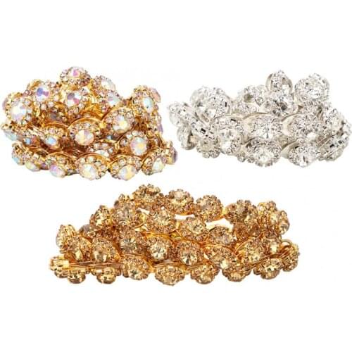 1 Yard Crystal Clear Round Glass Chain Clothing Wedding Handwork DIY Crystal Chain Decoration Wedding Dress Accesorios