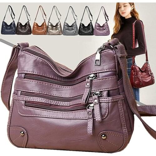 2021 Women Shoulder Bag 8 Color PU Luxury Handbags Zippers Designer Shoulder Crossbody Bag Female Fashion Ladies