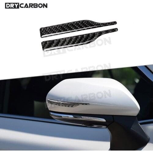 Universal Car Carbon Fiber Door Side Rearview Mirror Cap Trim Strips Anti Collision Protection Sticker