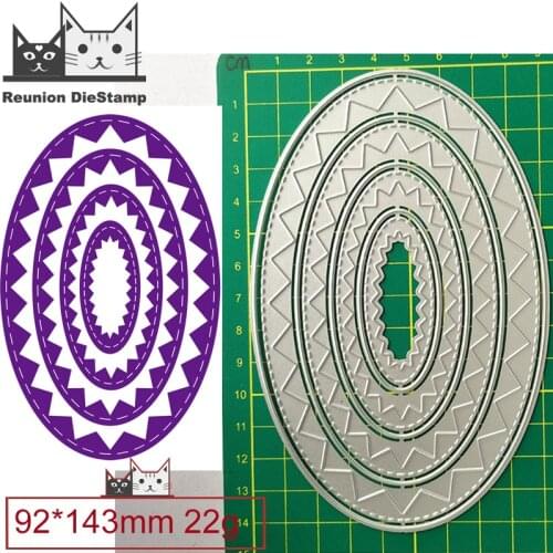 Cut Die Christmas Multilayer Oval Pattern Border Metal Cutting Dies DIY Scrapbooking Steel Craft Die Cut Embossing Paper Cards